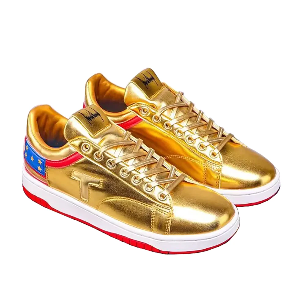 Fshion Trump Shoes Size 47 Never Surrender 2024 MAGA Low Top Gold Black White Sneaker Gym Shoes Men's Women's Casual Shoe