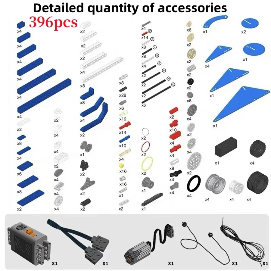 9686 Technology Building Block Set Gear Transmission Principle Model Children's Puzzle Toy Building Blocks [Motor+Battery Box]