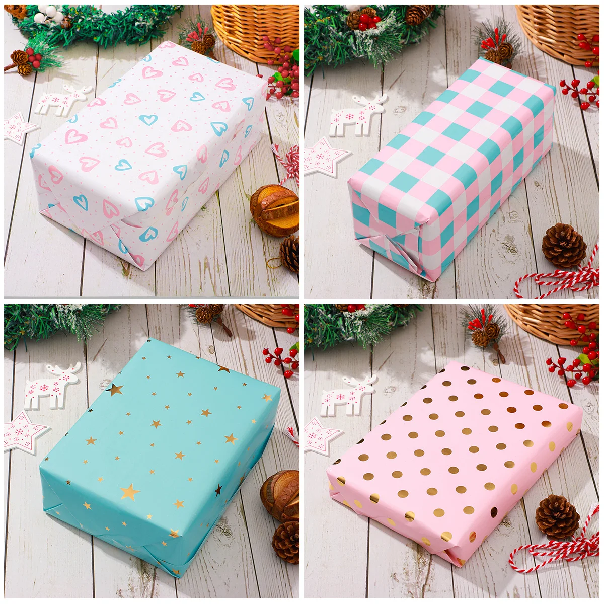 

Rainbow Package Papers Christmas Decor First Birthday Wrapping Retro Gift