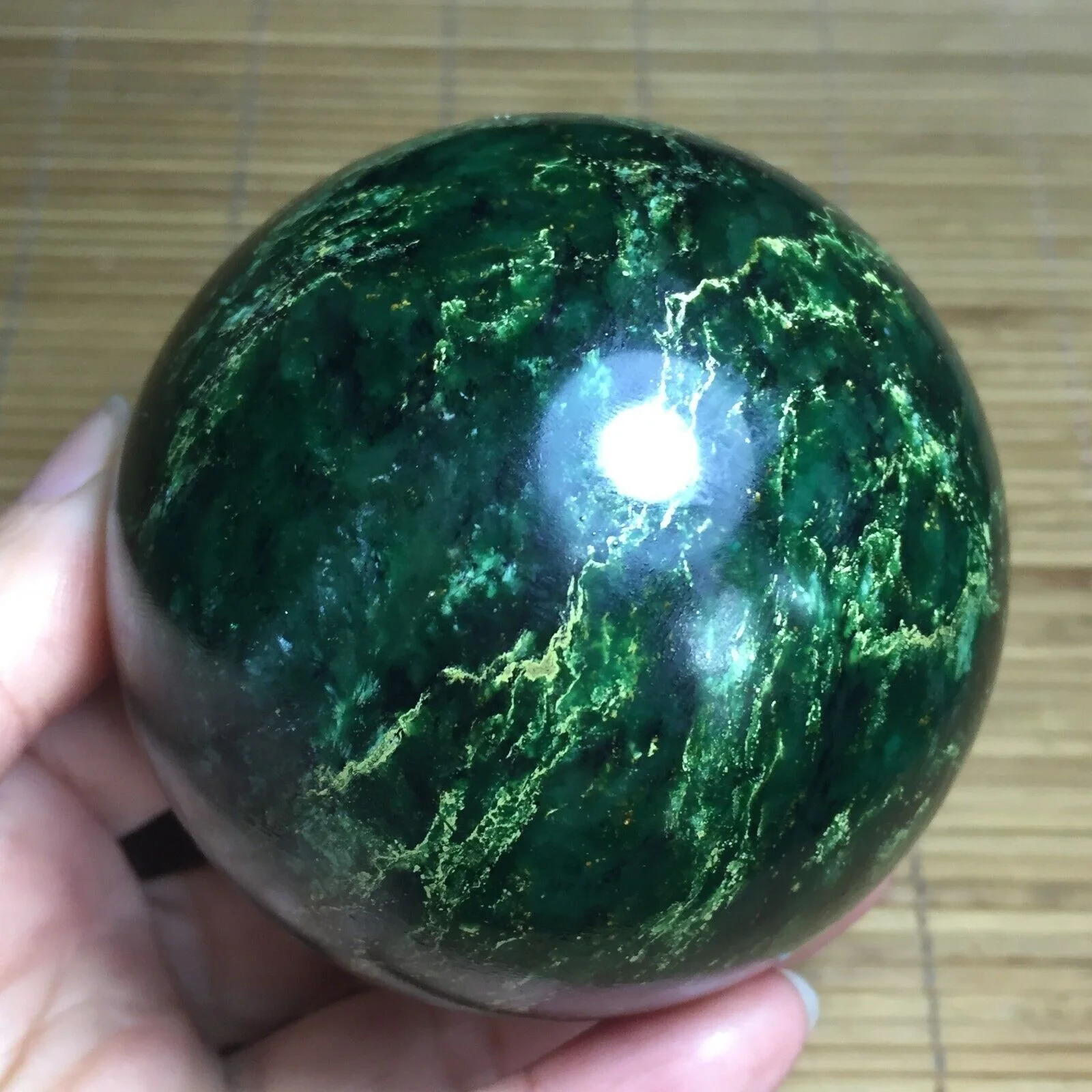 

Natural Jade Orb, Reiki Healing Meditation, Room Office Decoration, Gift, Feng Shui Ornaments