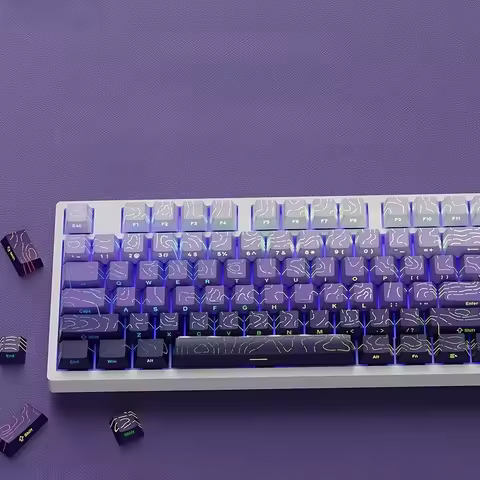 2026 Line Gradient Side Shine Through Keycaps Cherry Profile PBT Custom Keycaps for 60% 65% 75% 96% 98% 100% Mechanical Keyboard