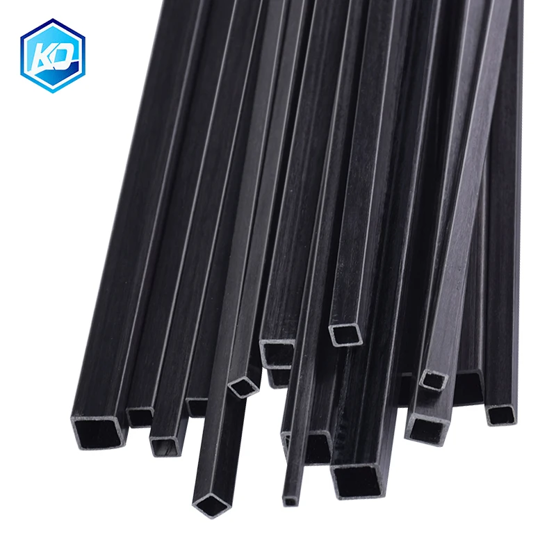 4Pcs Carbon Fiber Square Tube Length 500mm OD 3mm 4mm 5mm 6mm 10mm Suitable For Model Aircraft Tail Pipe