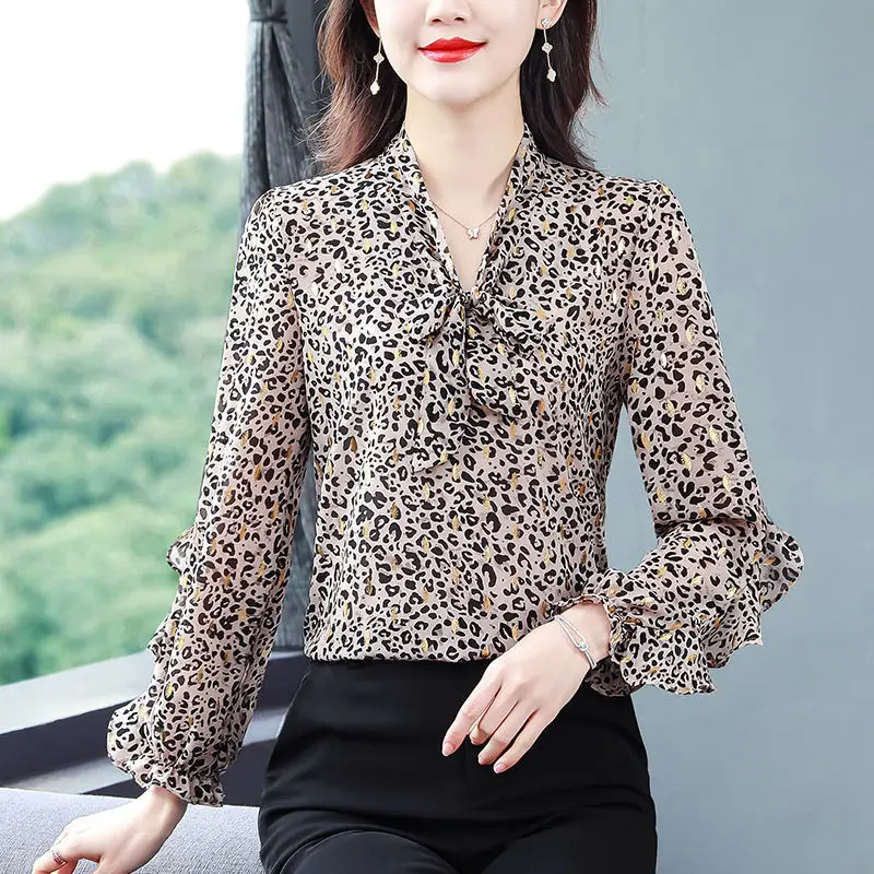 Loose Summer Chiffon Floral Shirt Women's Spring New Fashion Blouse Long Sleeve Shirt Top Blusas