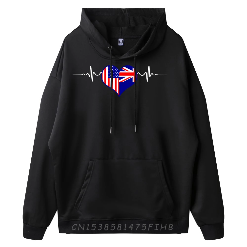 Dual Citizenship Australia Heartbeat American Citizen Pride 3XL Men Clothing Long Sleeve Tee Party