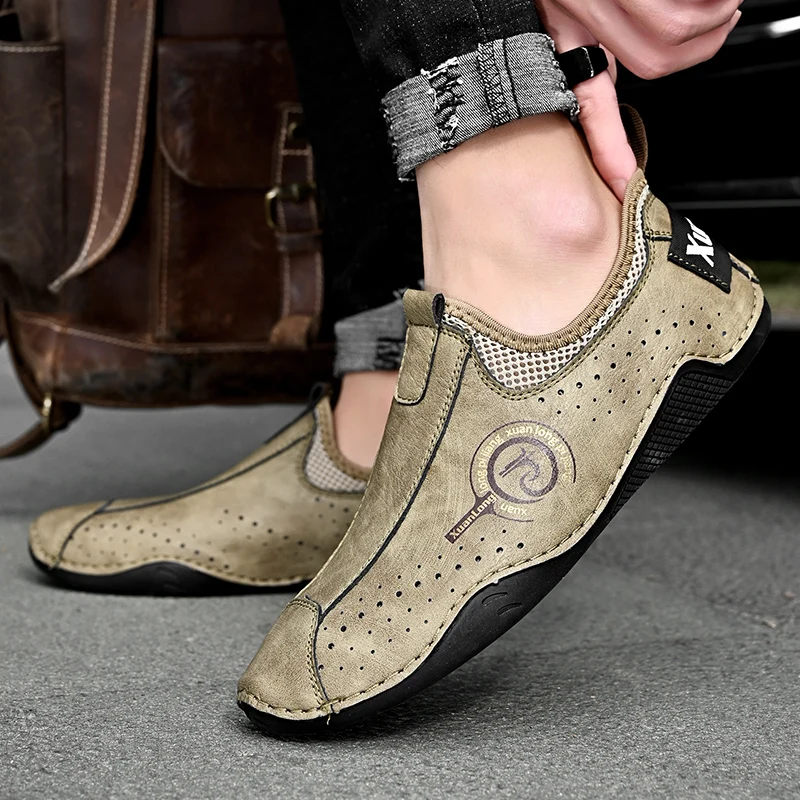 

Fashion Trends Slip-on Mens Anti-slip Wearable Shoes Casual Walk Sneakers Summer Light Breathable Round Toe Big Shoes Boat Shoes