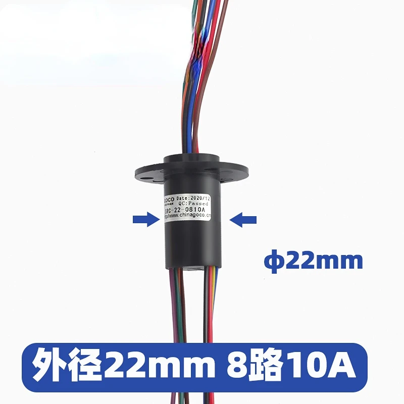 Durchmesser 22 mm, 10 A, 2/3/4/6/8 Kanäle, drehbarer Esstisch, Schleifring, elektrische Kollektorringe, Schleifring, Drehgelenk