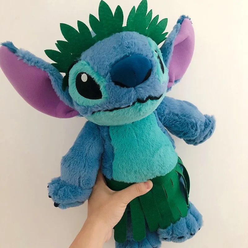 

42cm Disney Cartoon Anime Grass Skirt Lilo&Stitch Plush Toy Sleeping Pillow Kawaii Soft Plushies Doll Decoration Children Gifts