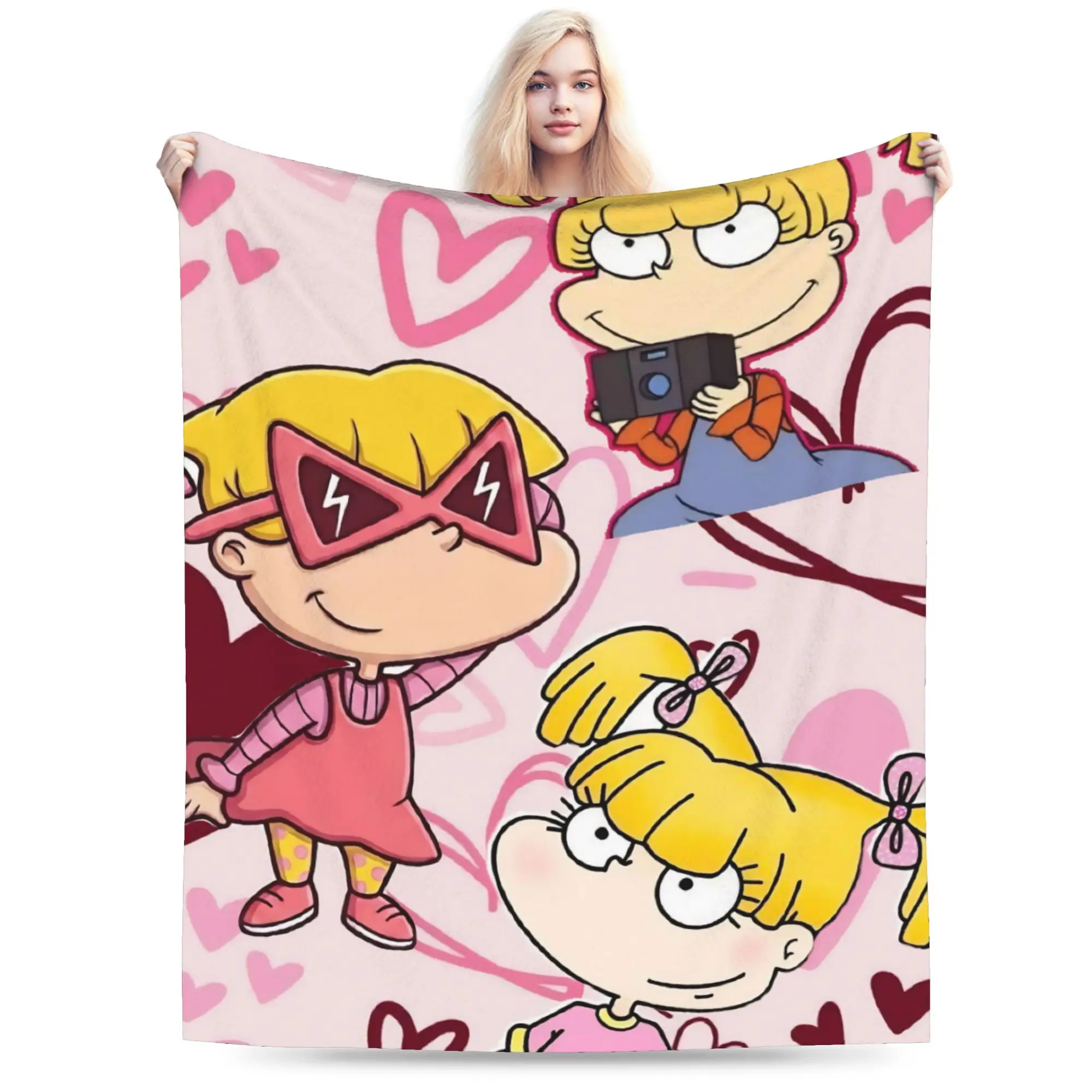 Cartoon R-Rugrats Throw Blanket for Couch  Soft Cozy Plush Blanket 50x60 Inches Multiple Sizes Bedspread for All Seasons