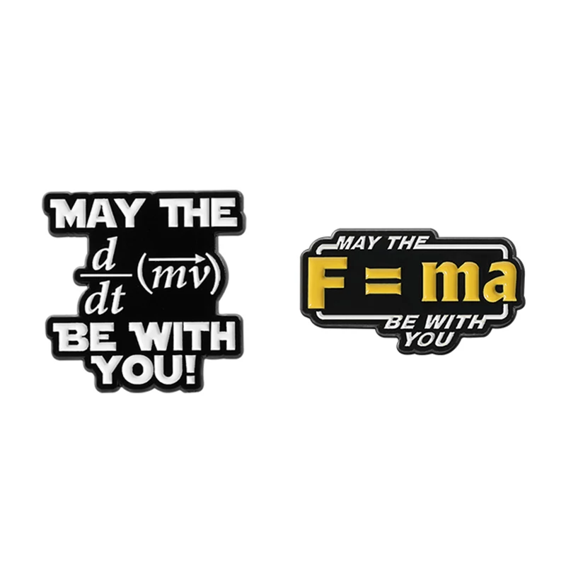 Physics Formula F = ma Brooch Enamel Pins Science Fiction Movies Inspiration Brooch Lapel Badges Funny Jewelry Gift for Friends