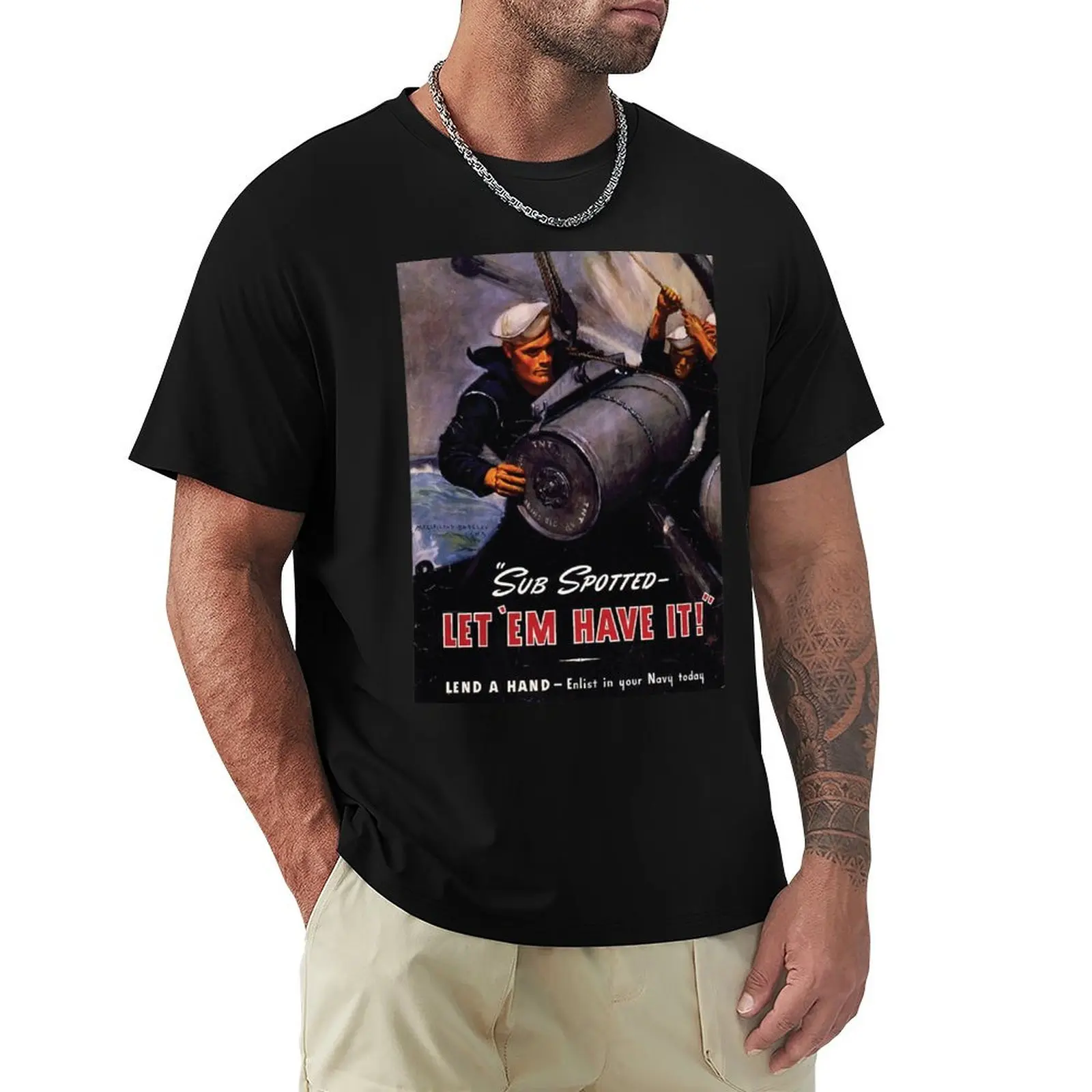Sub Spotted - Let'em have it! WW2 poster T-Shirt Lightweight Casual Summer T-Shirt