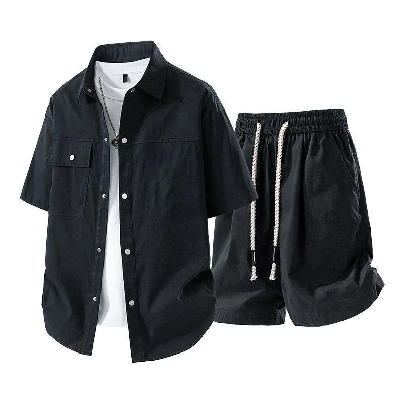 

Summer Men's ort Sve irt Casual Set High-End Feeling Men's Birthday Clothes One Set Men's orts Faionable Youth Pol...