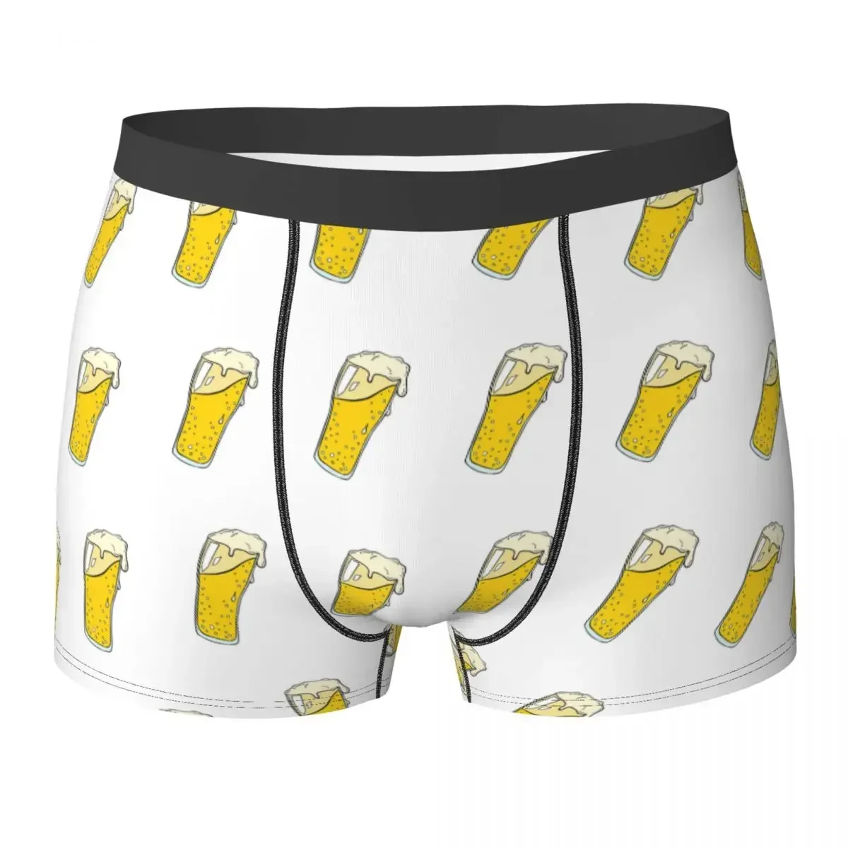 Boxer Underpants Shorts Illustrated Beer Glass Panties Male Ventilate Underwear For Homme Man Boyfriend Gifts