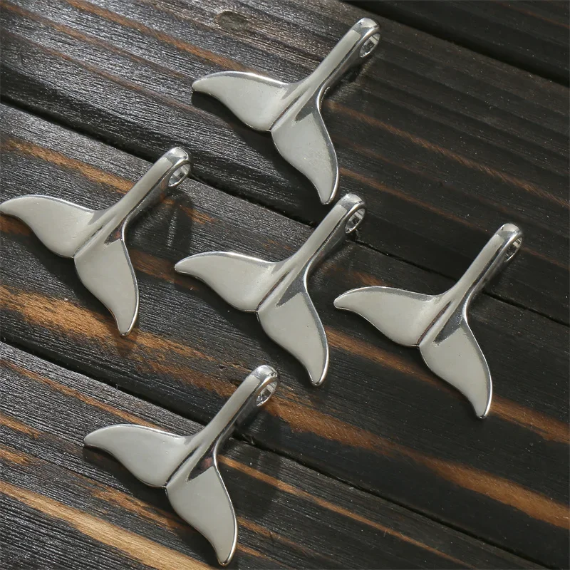 10pcs/lot 33*30mm Alloy Whale Tail Charms Pendant DIY Handmade Bracelet Necklace for Jewelry Making Accessories