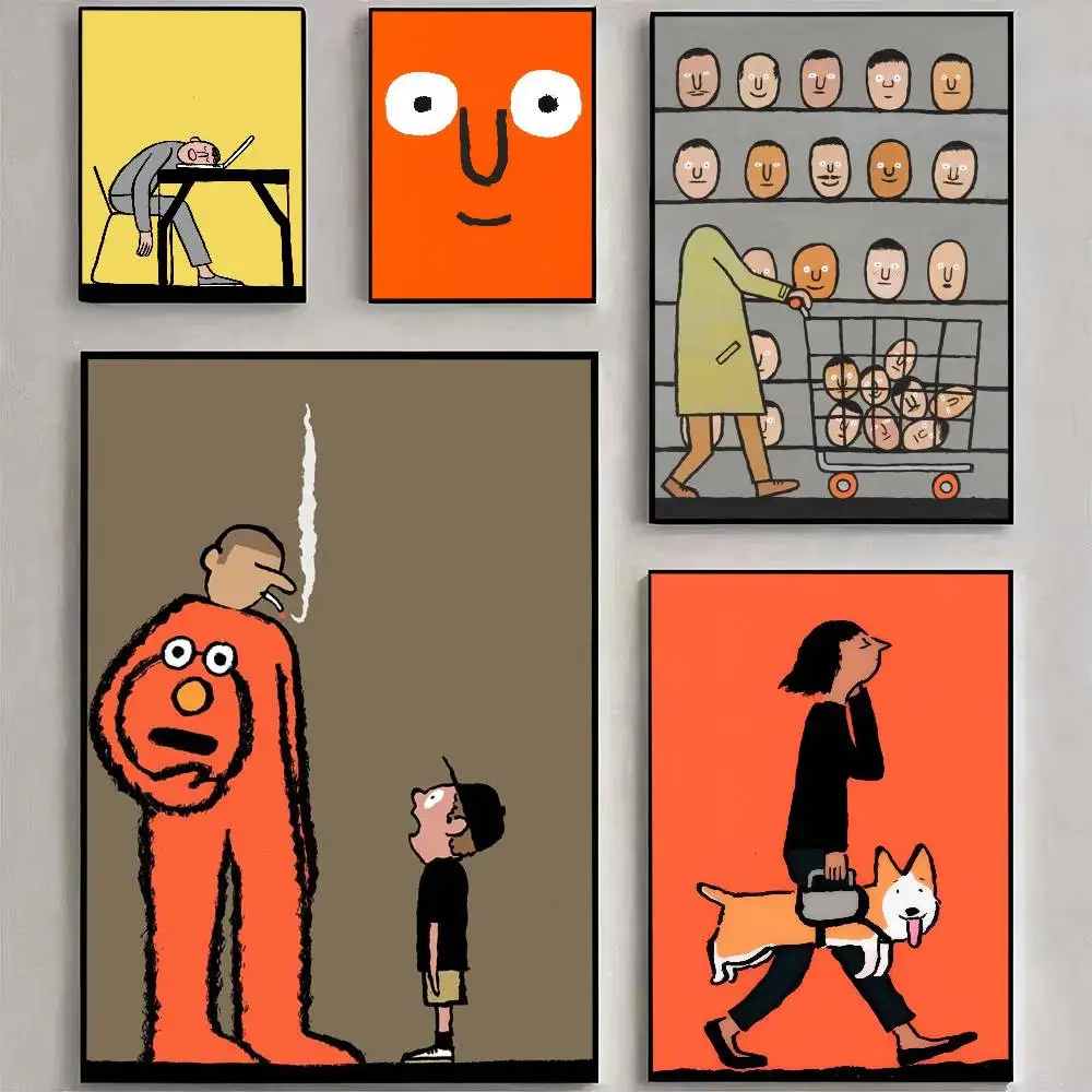 Anime J-Jean Art Jullien Anime-Poster Selbstklebende Dekoration Wandkunst Weißes Kraftpapier Wanddekoration