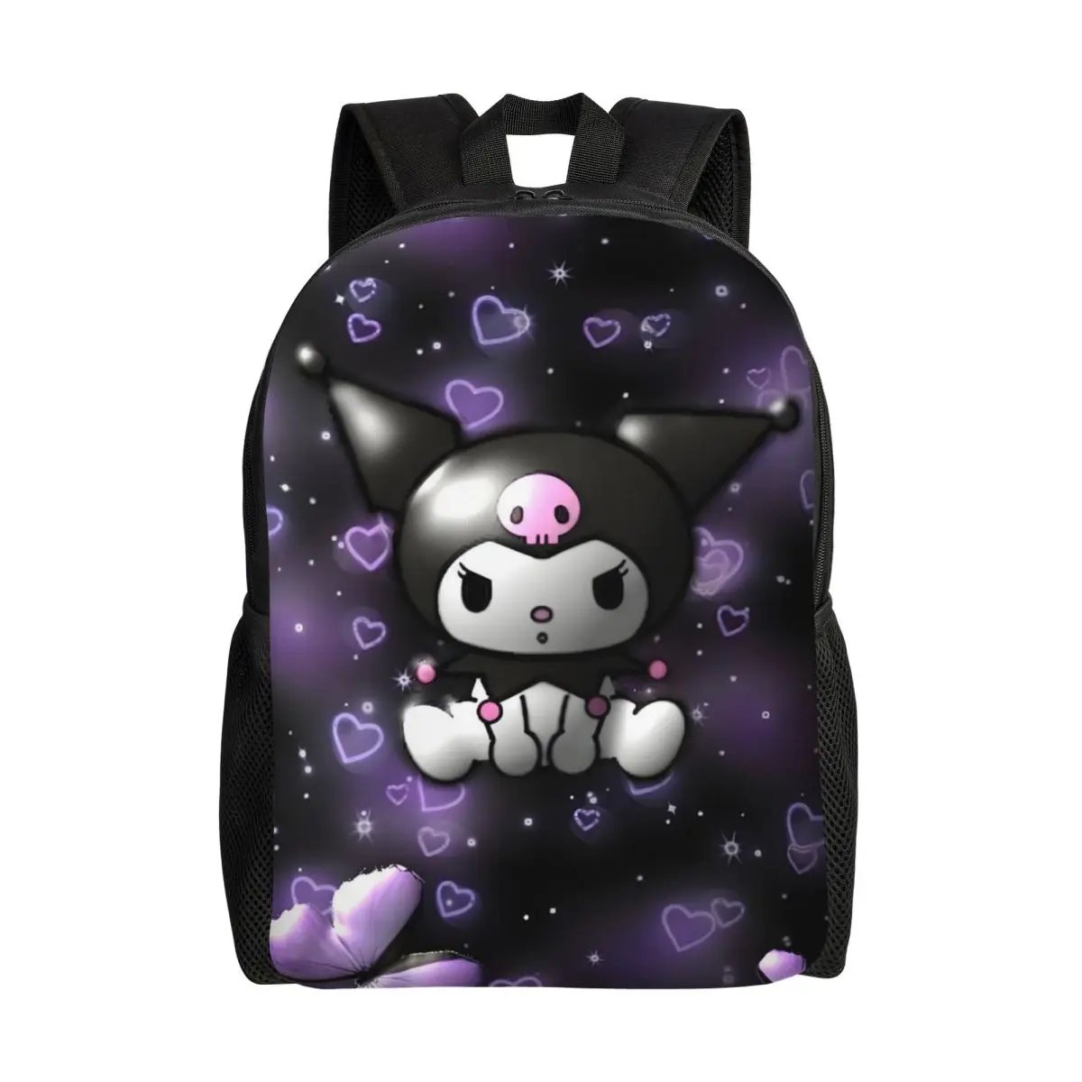 

Custom Kuromi Kawaii Laptop Backpack Women Men Fashion Bookbag for College School Students Cartoon Movie Bag