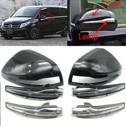 For Mercedes Benz V Class Vito Metris W447 15-21 Exterior Left Right Rearview Mirror Cover Housing Glass Lens Frame Cap