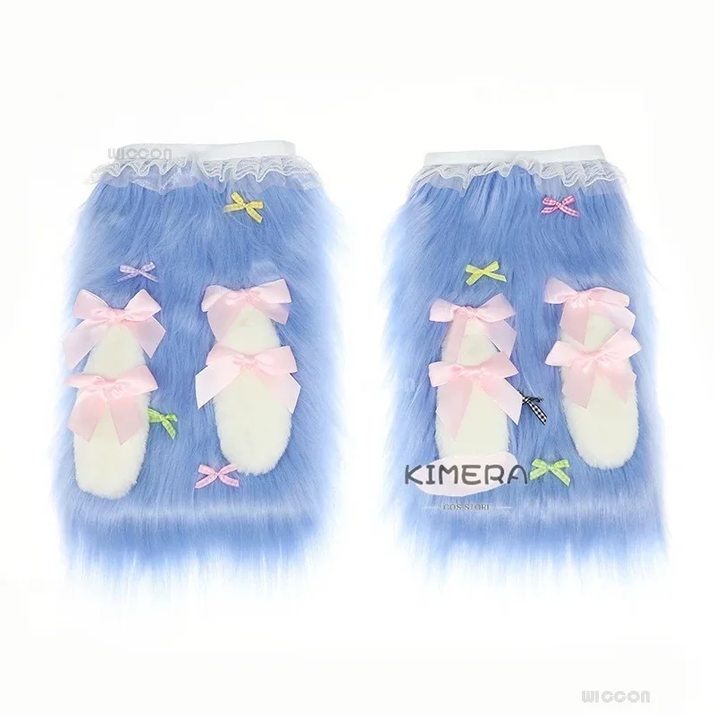 

asdh8@Girl Legging Loose Socks Y2k Fluffy Fursuit Cosplay Jireikai Lolita Furry Rabbit Cosplay Prop Leg warmer Winter Christmas