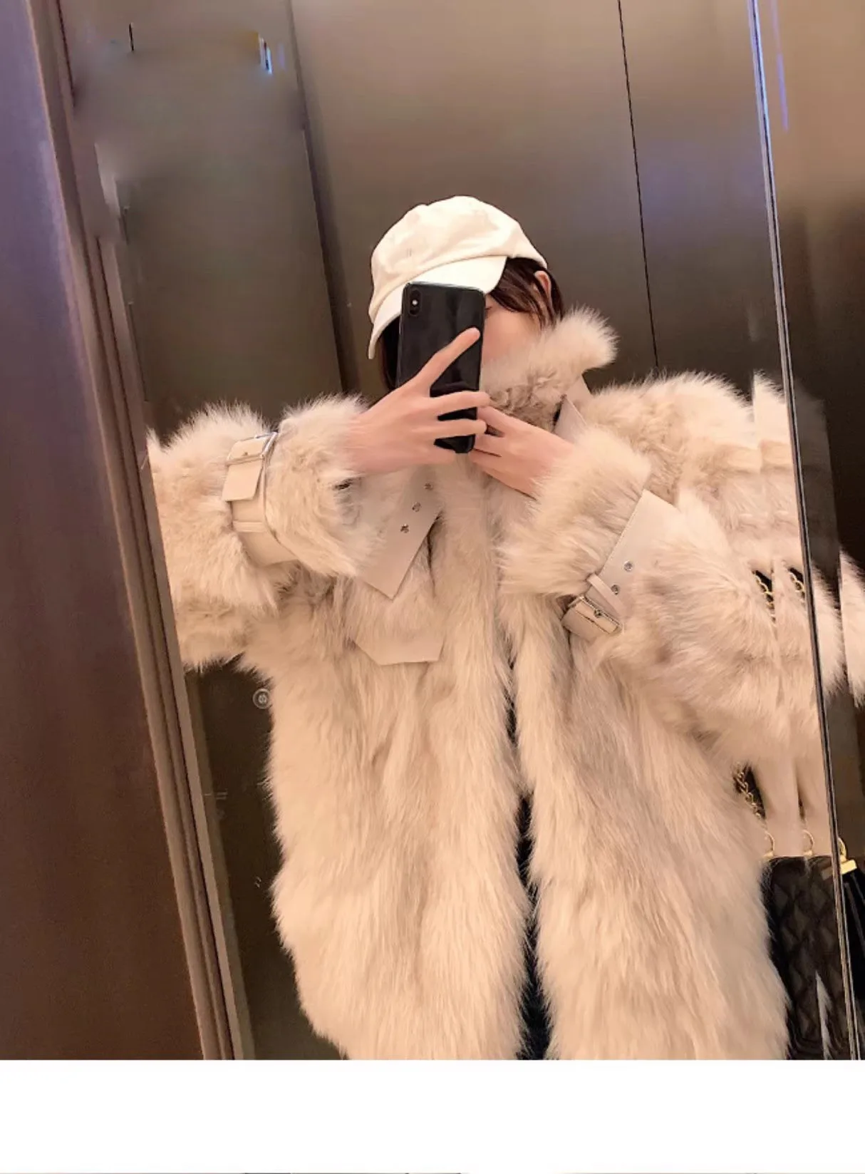2025 ملابس نسائية متوسطة الطول معطف فرو الثعلب الصناعي شتاء جديد 1117