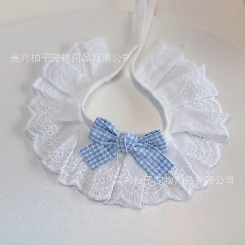 Lace Multi Color Cat Scarf Kawaii Pet Cat Dog Triangular Bandage Cute Princess Style Comfortable Cotton Cat Accessories - Image 3