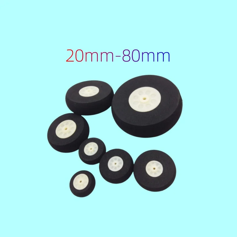 25mm 30mm 35mm 40mm 50mm 60mm 80mm High Quality Airplane Sponge Wheels Axle Hole 2.1mm Sponge New For Rc Airplane Helicopter