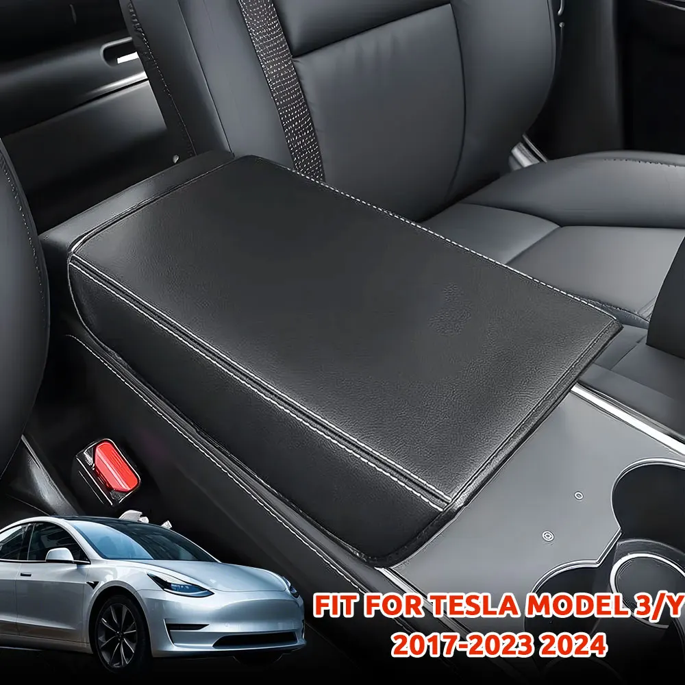 

For Tesla Model 3/Y 2017-2024 Car Armrest Cover | OEM Fit Scratch proof Microfiber Leather Car Interior
