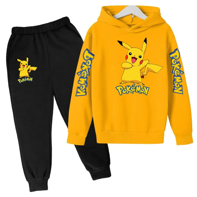 Neues Kinder-Sportoutfit-Set - Kapuzenjacke + lange Hose mit Cartoon-Mustern, lässige, lockere Passform, geeignet für Jungen und Mädchen im Alter von 3 bis 13 Jahren. – Detail 9
