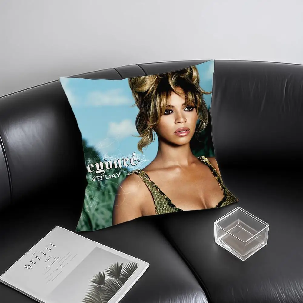 Singer B-Beyonce Cushion Cover Soft Plush Pillowcase Double Sided Cushion Cover for Sofa Bedroom Home Decor Gift