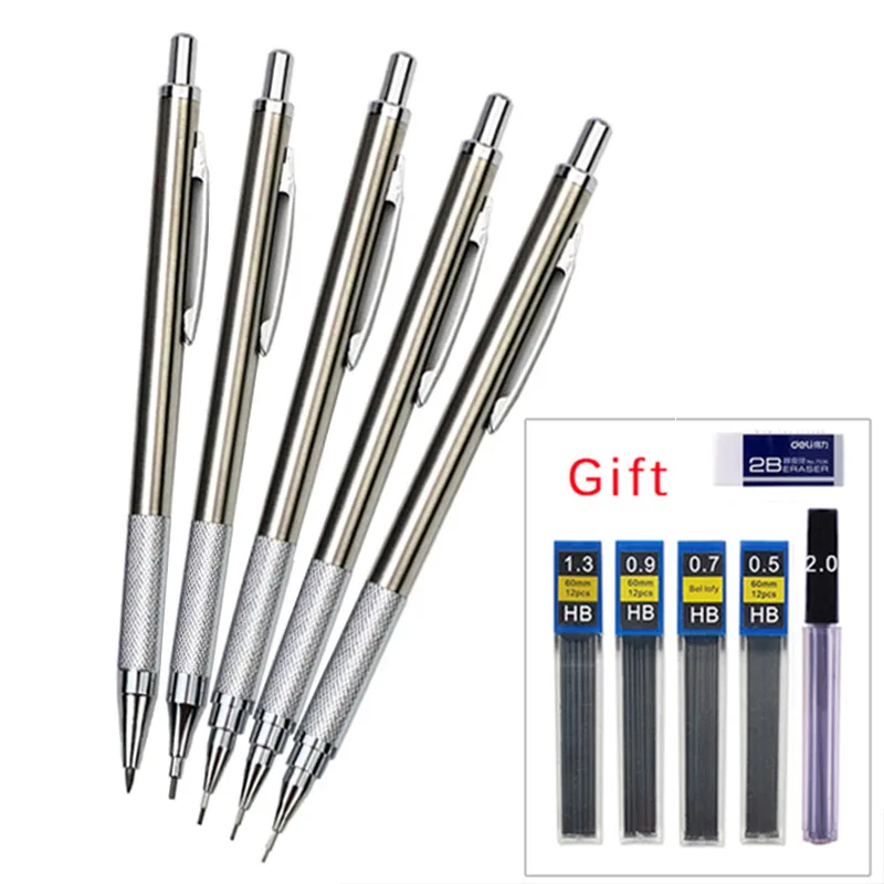 Mechanical Pencil Set Full Metal – Professional Art Drawing Automatic Pencil with Leads, Smooth Writing Sketching Tool for Office School Students image 3
