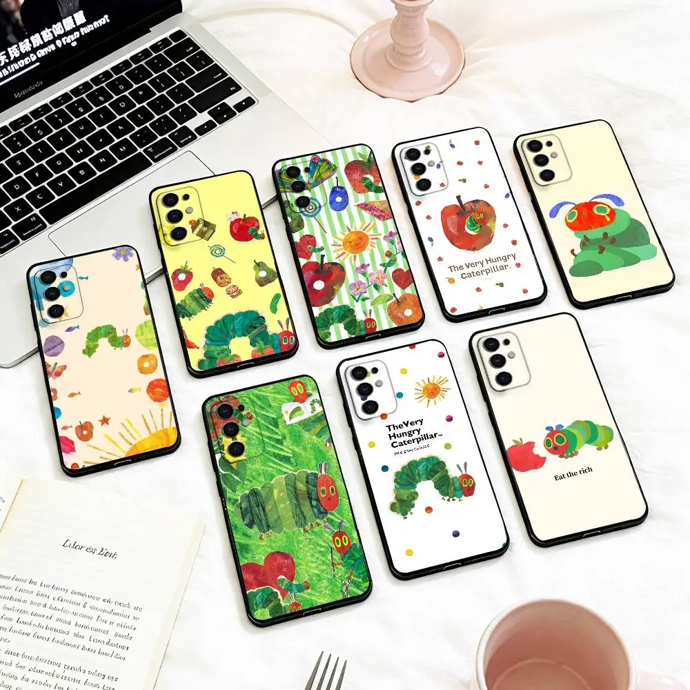 Capa de Telefone The V-very H-hungry Caterpillar para Samsung S 25,24,23,22,30,21,10,9,Ultra,Plus,Lite,FE,4,5 G, Capa Macia Preta