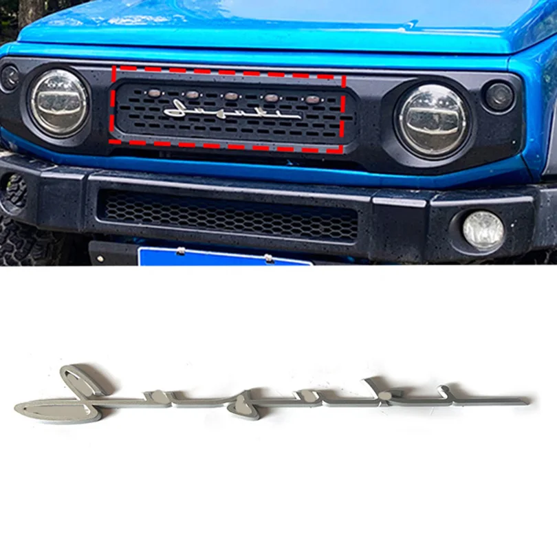 シルバーロゴ付き3Dエンブレム用フロントグリル,1998-2022 jimny jb74