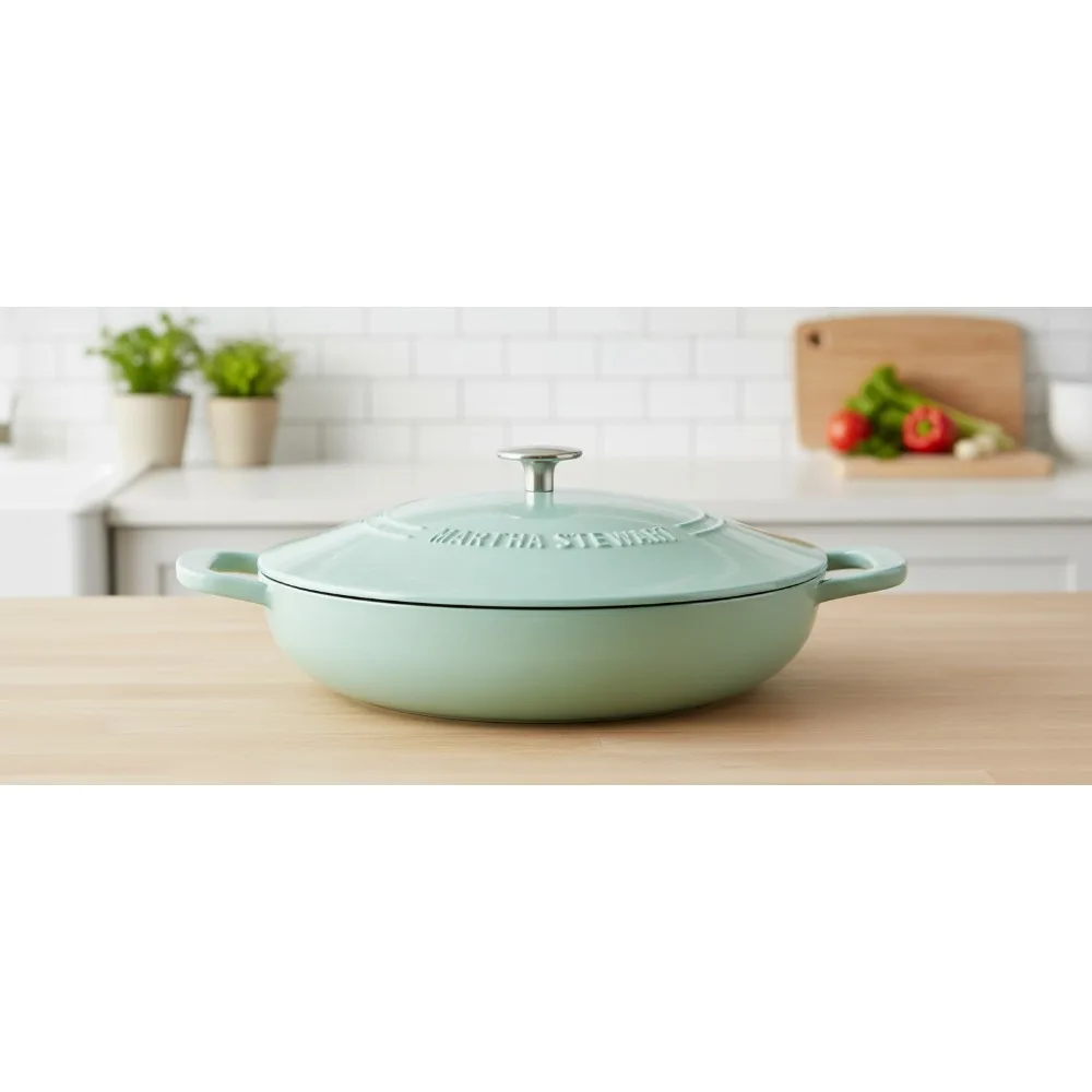 

Эмалированный чугунный кронштейн для голландской духовки объемом 3,5 литра, прочный антипригарный кронштейн для медленного приготовления, выпечки и тушения, идеально подходит для домашней повара