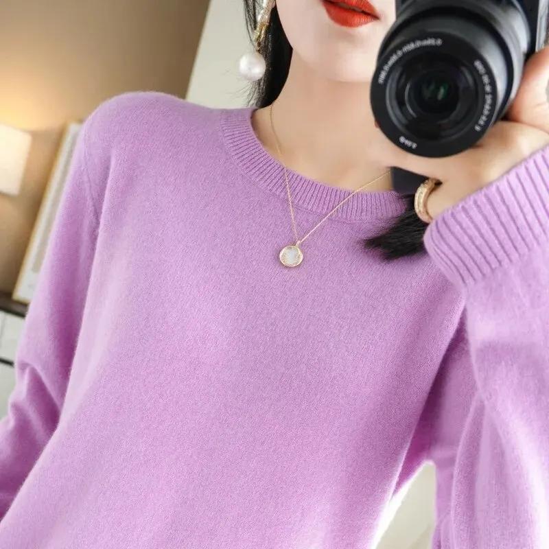 Women Sweater O-neck Autumn Winter BasicPullover Warm Casual Pulls Jumpers Korean FashionSpring Knitwear Bottoming Shirt 2024