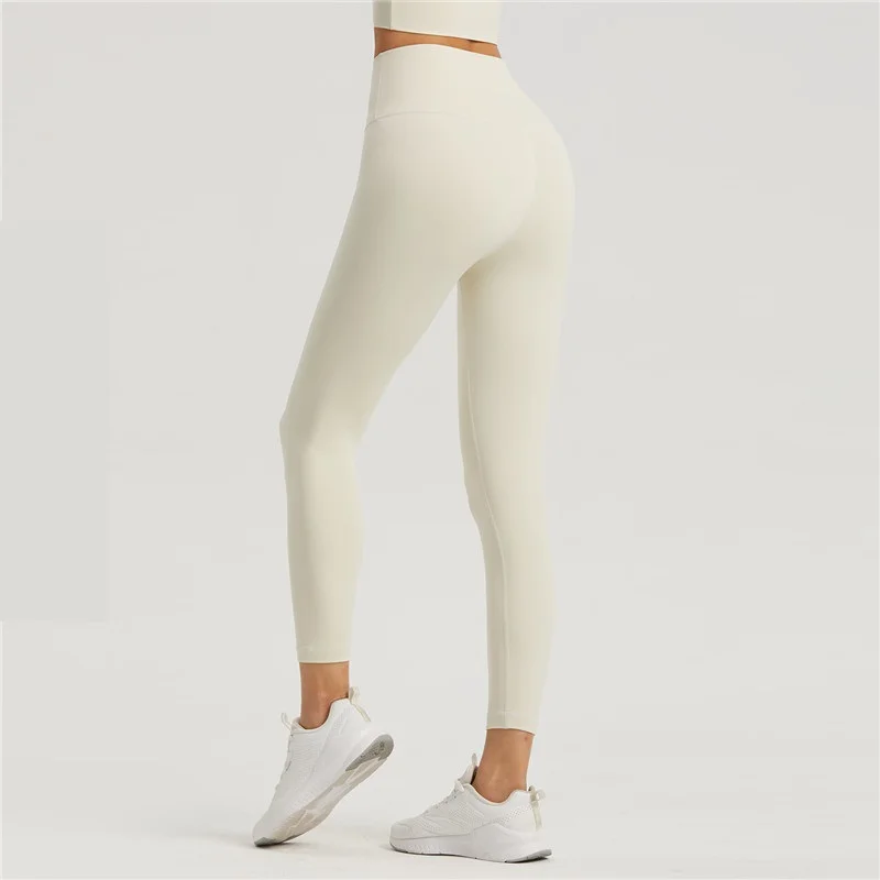 Solid Color4.0 Women Yoga Leggings Athletic Tight Hight Waist Sport Pant back waist pockets Gym Workout Training Jog Compression