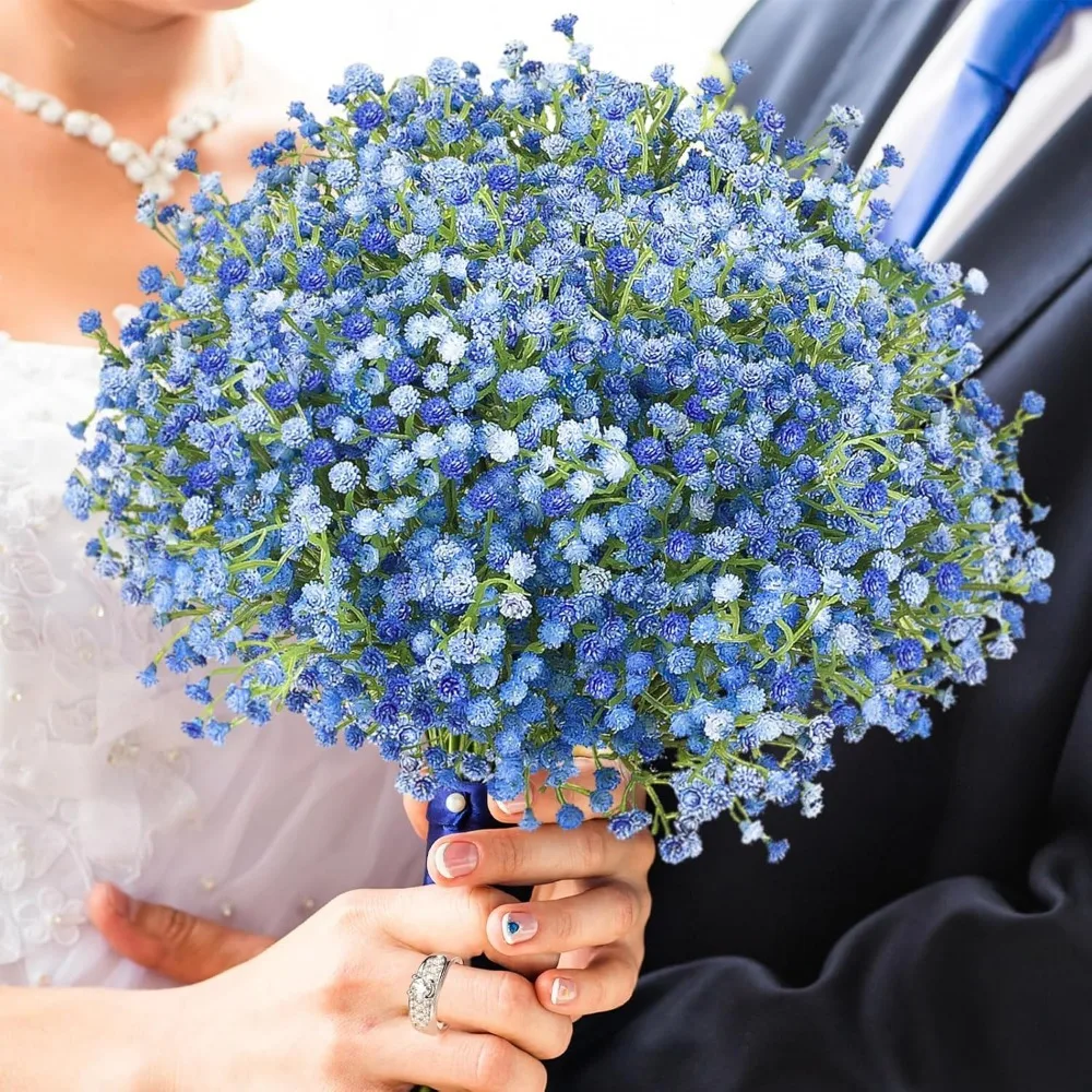 

Самый продаваемый букет цветов Sky Stars, сине-белый, для вечеринок, Рождества, украшения дома, реквизит для фотосъемки, растение xt2181-fro