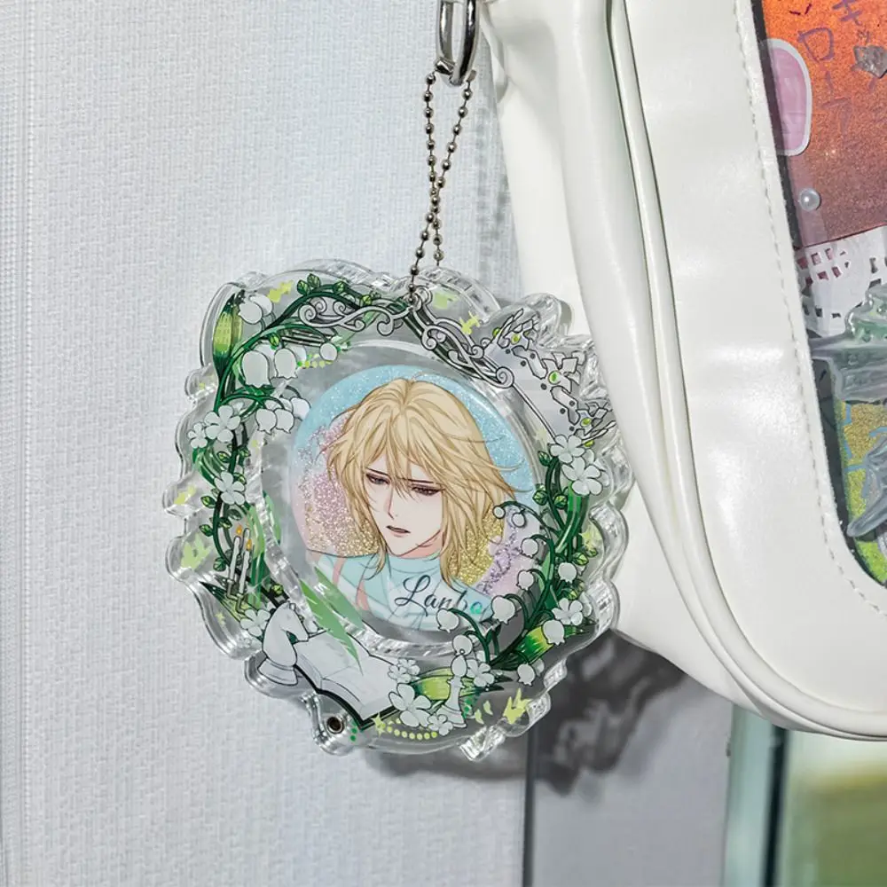 

Badge Protector Anime Badge Holder Clear with Chain Pins Display Base Creative Transparent Acrylic Badge Flower