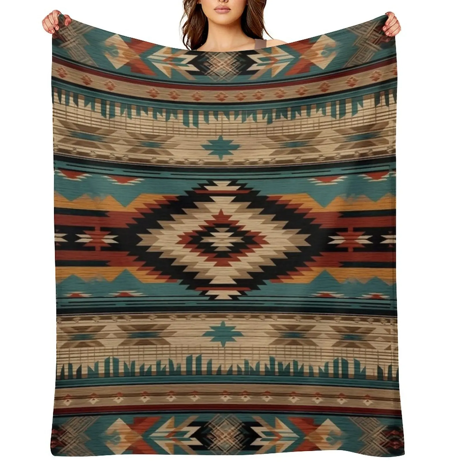 

Navajo Inspired Pattern Throw Blanket Decorative Sofas blankets and throws Luxury Thicken Fashion Sofas Blankets