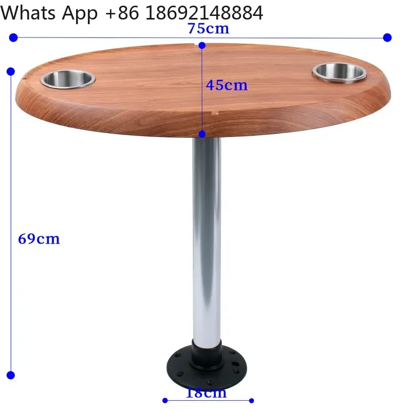 Round Aluminum Alloy Yacht Tea Table for Marine Use Coffee Table Marine Hardware Accessories