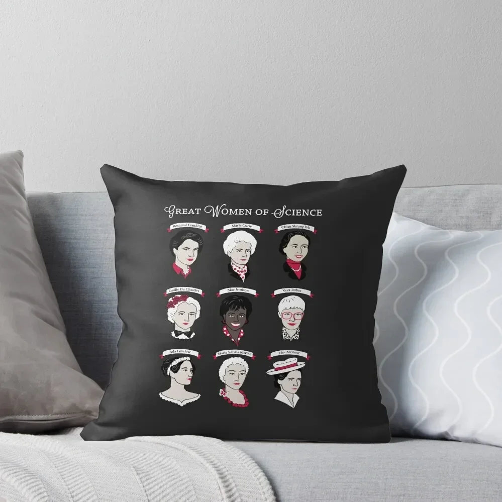 Cool Great Women of Science T Shirts Gifts for Womens Mens Throw Pillow Sofa Cushion Cover Couch Pillows Pillow