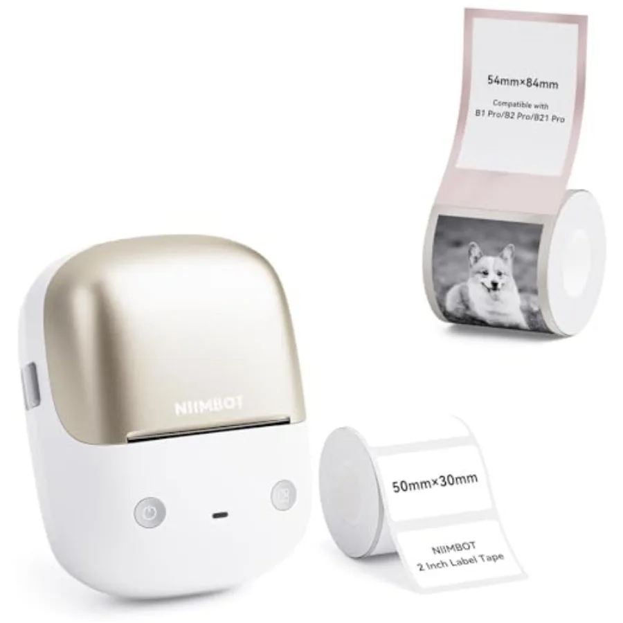 

Портативный Bluetooth-принтер этикеток B2 Pro Gold с фотобумагой 54x84 мм, 300 DPI, для печати фото и наклеек