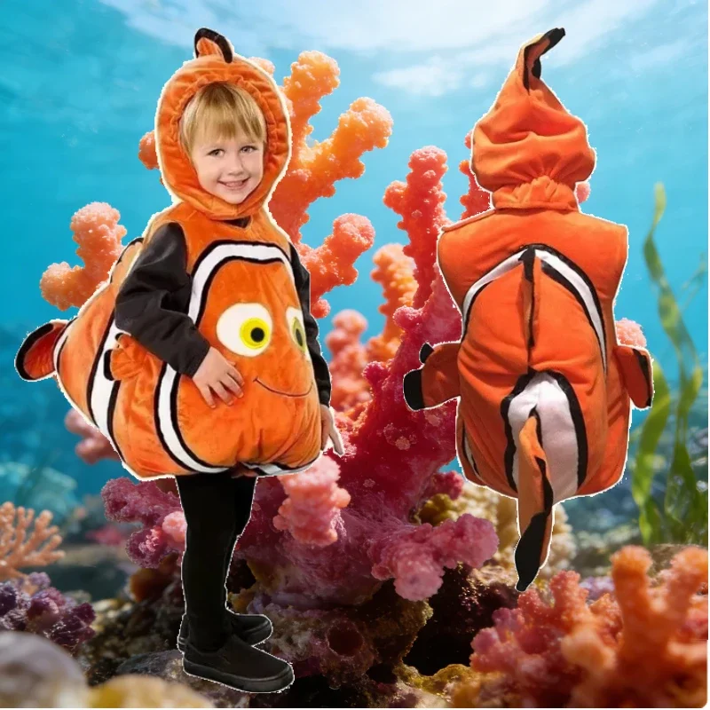 

Toddler Clown Fish Costume Set | Cute 3D Fish Shape Hooded Romper for Baby, Perfect for Halloween Cosplay & Holiday Performances