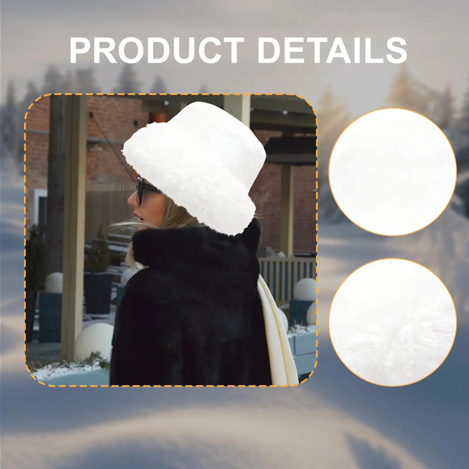 Sombrero de cubo de invierno, sombrero de nieve esponjoso para viajes, mujeres, niñas, senderismo