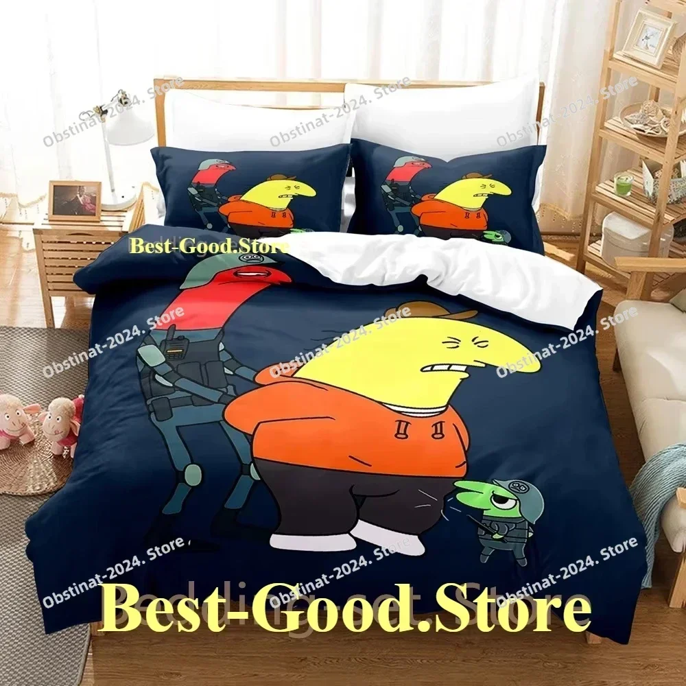 2024 Smiling Friends Bedding Set Single Twin Printed Bed Set With Pillowcase Bed Duvet Cover Single Double Queen Super King Size