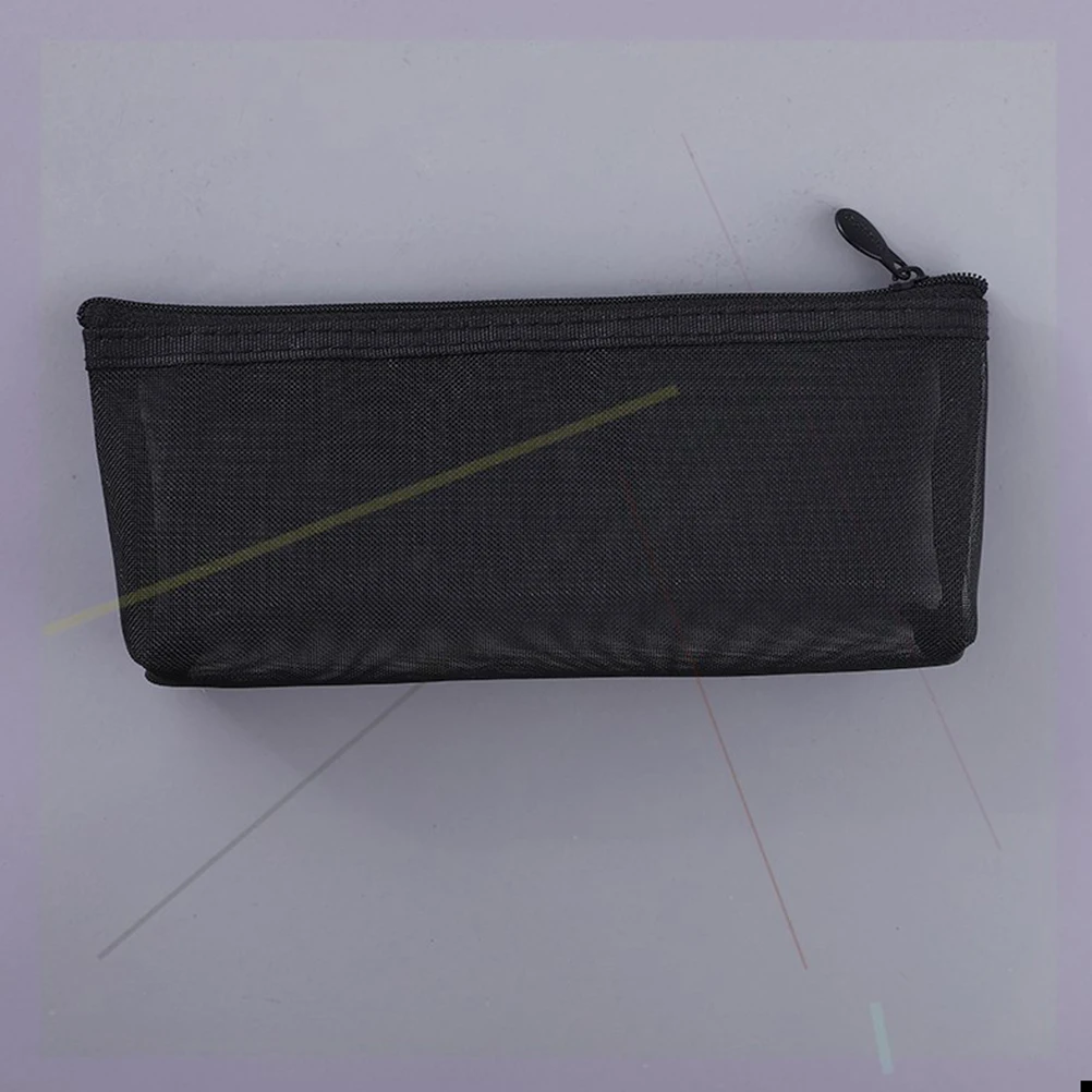 

Pencil Case Mesh Holder Container Transparent Simple Bag Students Stationery Men and Women