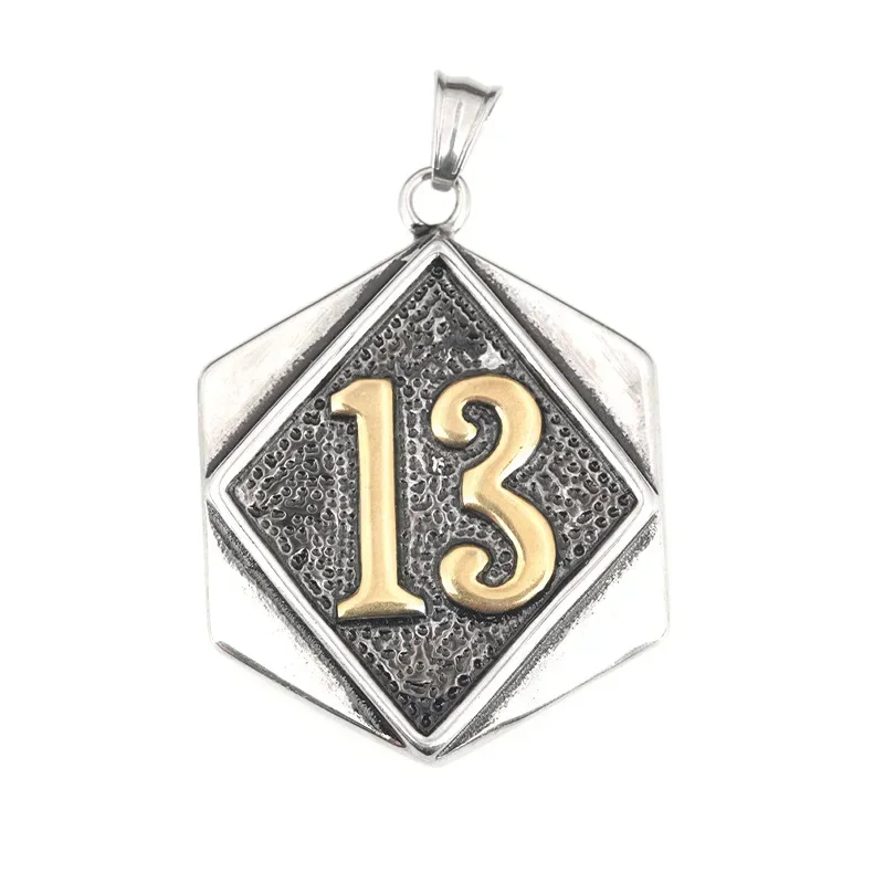 

Hip-hop Stainless Steel Necklace Male Number 13 Necklace Domineering Casting Personality Casting