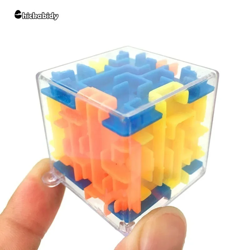 3D Maze Magic Cube Six-sided Transparent PuzzleSpeed Cube Rolling BallMagic Cubes Maze Toys ForChildren Stress RelieverToys