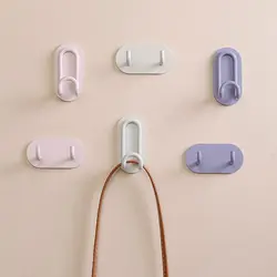 Punch-free Metal Multi-Purpose Hooks Bathroom Kitchen Key Seamless Nail Clothes Hanger Door Back Strong Viscose Adhesive Hook