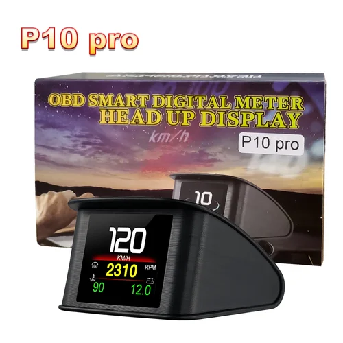 Velocímetro Digital P10 PRO para coche, pantalla frontal OBD2, ordenador a bordo, alarma de exceso de velocidad, código de fallo del motor, accesorios electrónicos