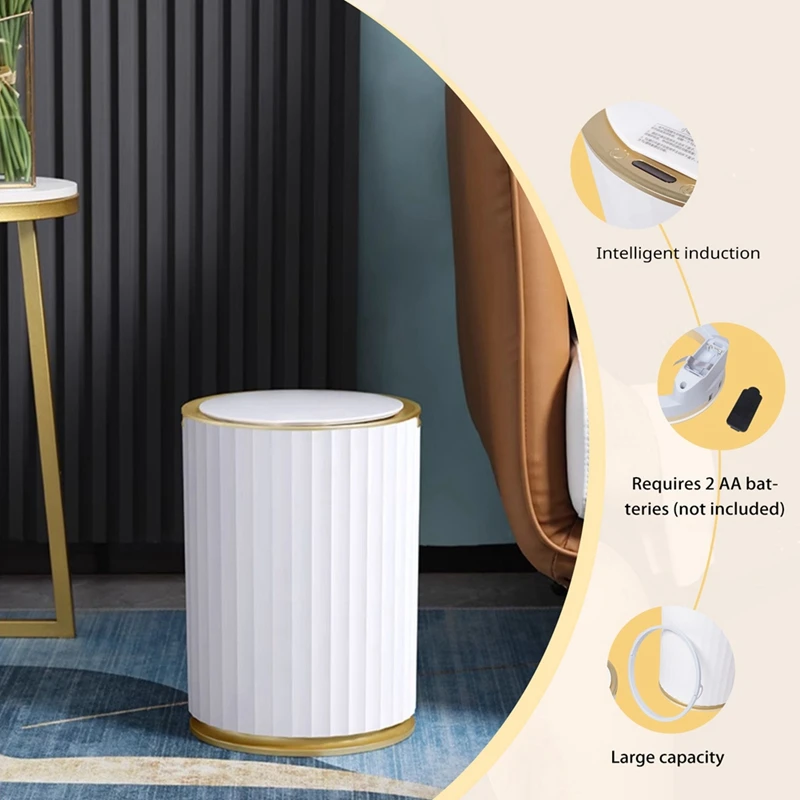 سلة المهملات سلة المهملات الذكية الاستشعار سلة المهملات للمطبخ الحمام سلة المهملات غرفة المعيشة العائلية الشقوق سلة المهملات ، البطارية