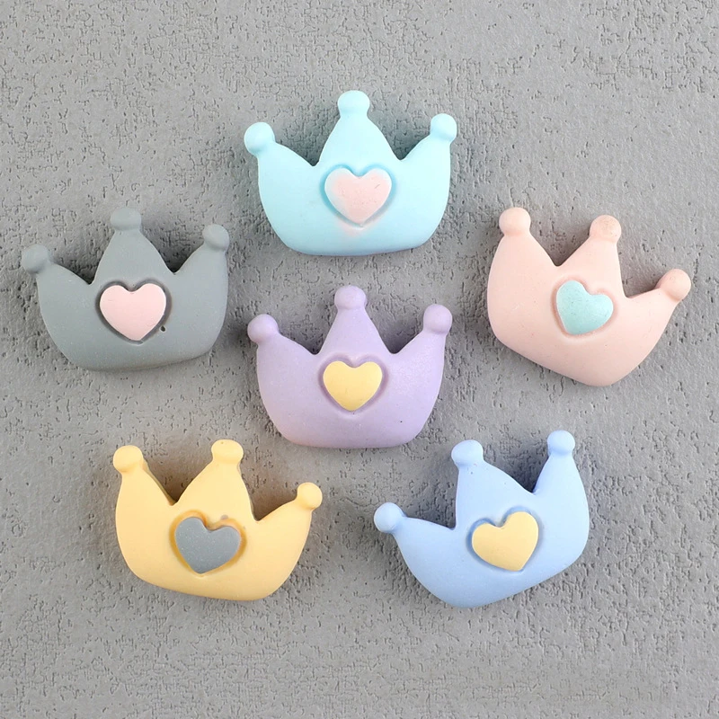 10pcs 20*16mm Crown Charms Imitation Fabric High Grade Abrasive Resin Fittings Korean Fashion Headgear Diy Material Wholesale