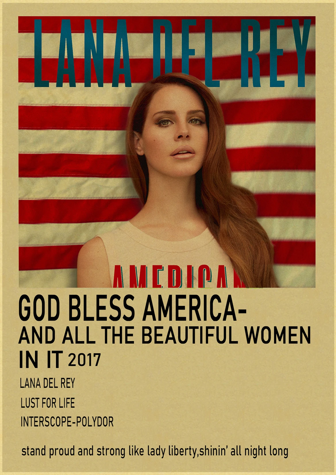 Singer Lana Del Rey Album Posters Born To Die/Paradise Retro Kraft Paper Sticker DIY Room Bar Cafe Decor Gift Art Wall Paintings